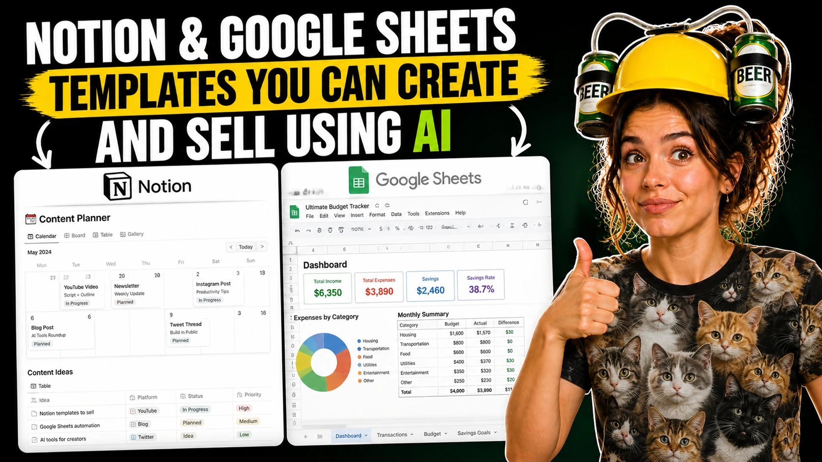 Ready-to-Use Notion and Google Sheets Templates You Can Create and Sell Using AI