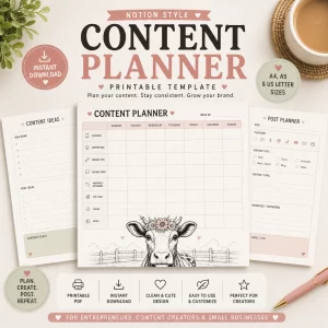 Content Planner Template (Printable PDF)